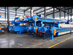 Operasi manual Mesin Pencet Filter Dewatering Limbah untuk Pemisahan Cairan Padat